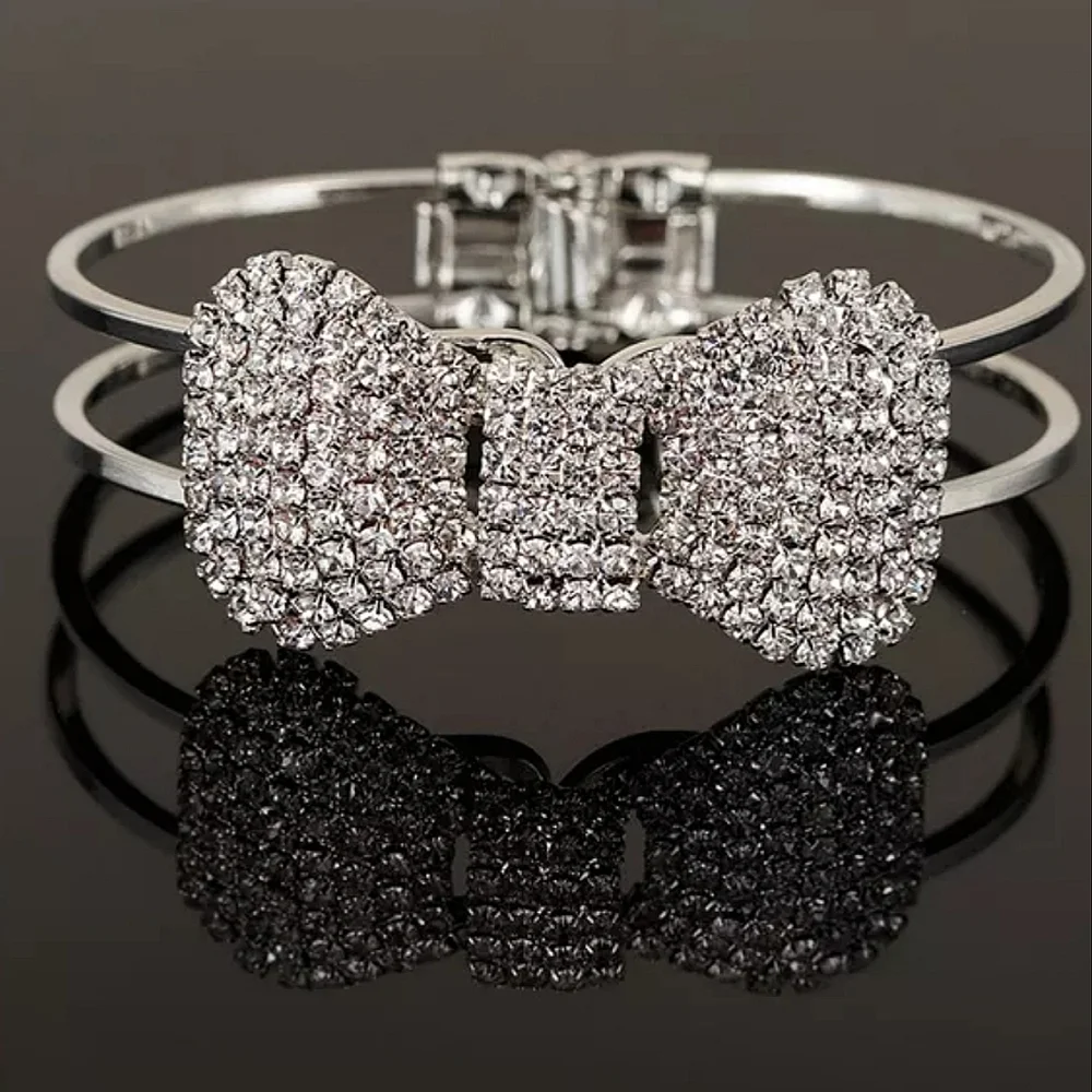 Gorgeous Feminine Elegant Pave Cubic Zirconia Cuff Bracelet